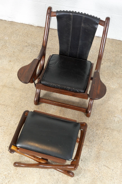 Don Shoemaker DON SHOEMAKER FOR SENAL ROSEWOOD BLACK LEATHER SLING CHAIR - 2697365