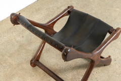 Don Shoemaker MID CENTURY MEXICAN DON SHOEMAKER ROSEWOOD BLACK LEATHER LOUNGE CHAIR - 2696907