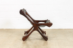 Don Shoemaker MID CENTURY MEXICAN DON SHOEMAKER ROSEWOOD BLACK LEATHER LOUNGE CHAIR - 2697167