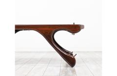 Don Shoemaker Sculpted Rosewood Leather Coffee Table for Se al Furniture - 2908051