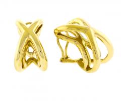 Donald Claflin Donald Claflin for Tiffany Co 18K Yellow Gold Crisscross Earrings - 4264991