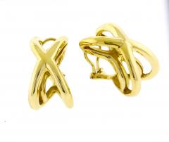 Donald Claflin Donald Claflin for Tiffany Co 18K Yellow Gold Crisscross Earrings - 4264992