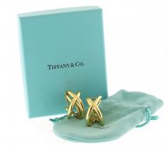 Donald Claflin Donald Claflin for Tiffany Co 18K Yellow Gold Crisscross Earrings - 4264993