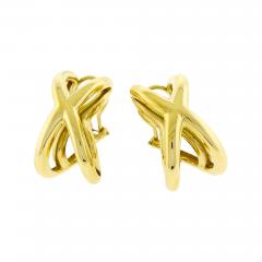 Donald Claflin Donald Claflin for Tiffany Co 18K Yellow Gold Crisscross Earrings - 4267287
