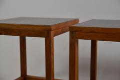 Donald Clarence Judd Set of 3 Minimal Teak and Laminate Cube Tables in the Style of Donald Judd - 1034756