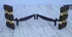 Donald Deskey 1950s Donald Deskey Art Deco Style Andirons - 2777851