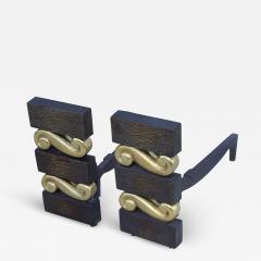 Donald Deskey 1950s Donald Deskey Art Deco Style Andirons - 2784457