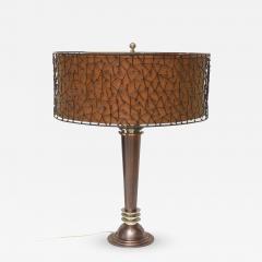 Donald Deskey American Art Deco Copper and Steel Lamp Attributed to Donald Deskey - 375432