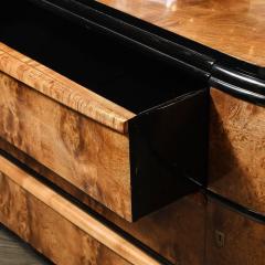 Donald Deskey Art Deco Bookmatched Burled Elm Black Lacquer Sideboard by Donald Deskey - 4266144
