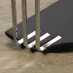 Donald Deskey Art Deco Demilune Chrome and Black Lacquer Console Table by Donald Deskey - 4403588