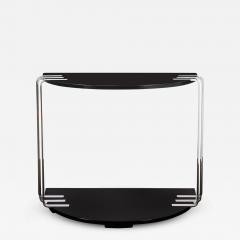 Donald Deskey Art Deco Demilune Chrome and Black Lacquer Console Table by Donald Deskey - 4404053