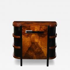 Donald Deskey Art Deco Machine Age Cabinet in Book matched Burled Walnut by Donald Deskey - 4515343