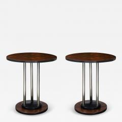 Donald Deskey Art Deco Machine Age Side Tables in Book Matched Walnut By Donald Deskey - 4491401