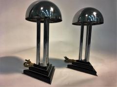 Donald Deskey Art Deco Modernist Pair of Chrome And Bakelite Lamps Attributed to Donald Deskey - 449492