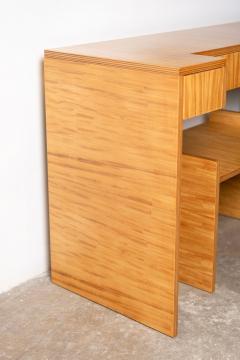 Donald Deskey Art Deco Vanity with Stool Mirror in Highly Figured Avodire - 4547346