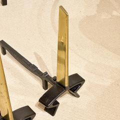 Donald Deskey Brass and Iron Geometric Andirons - 3076509