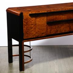 Donald Deskey Donald Deskey Art Deco Black Lacquer Burled Carpathian Elm Walnut Sideboard - 2050318