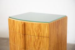 Donald Deskey Donald Deskey Art Deco Illuminated Nightstand in Highly Figured Avodire 1940s - 4547352