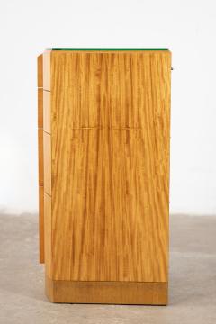 Donald Deskey Donald Deskey Art Deco Illuminated Nightstand in Highly Figured Avodire 1940s - 4547357