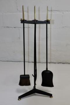 Donald Deskey Donald Deskey Brass And Iron Three Piece Fireplace Tools With Tripod Stand - 3366519