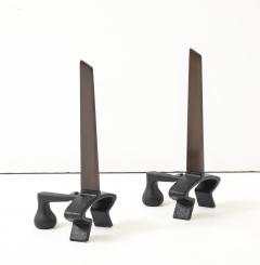 Donald Deskey Donald Deskey Bronze Blade Andirons - 4418416