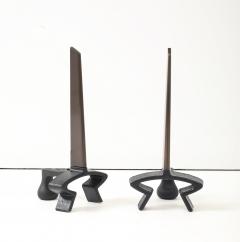 Donald Deskey Donald Deskey Bronze Blade Andirons - 4418417