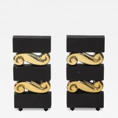 Donald Deskey Donald Deskey Iron Brass Scroll Andirons - 4751291