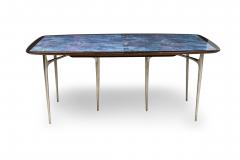 Donald Deskey Donald Deskey Modern Blue Enamel and Stainless Steel Dining Table - 4273559