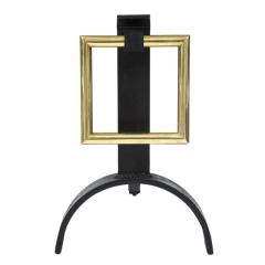 Donald Deskey Donald Deskey Style Andirons Brass Buckles and Wrought Iron - 2842429