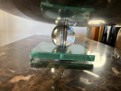 Donald Deskey MODERNIST ART DECO CHROME AND GLASS BALL COMPOTE - 4335970