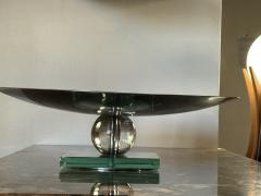 Donald Deskey MODERNIST ART DECO CHROME AND GLASS BALL COMPOTE - 4335973