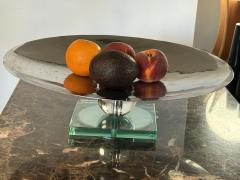 Donald Deskey MODERNIST ART DECO CHROME AND GLASS BALL COMPOTE - 4335975