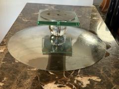 Donald Deskey MODERNIST ART DECO CHROME AND GLASS BALL COMPOTE - 4335976