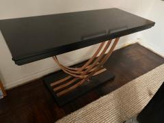 Donald Deskey MODERNIST ART DECO COPPER AND BLACK LACQUER CONSOLE DINING TABLE - 1653944