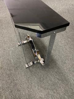 Donald Deskey MODERNIST ART DECO CURLICUE CHROME AND BLACK LACQUER CONSOLE - 1909708