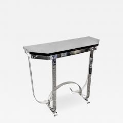Donald Deskey MODERNIST ART DECO CURLICUE CHROME AND BLACK LACQUER CONSOLE - 1912049