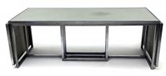 Donald Deskey MODERNIST ART DECO MIRRORED AND ALUMINUM EXTENDING DINING TABLE BY DONALD DESKEY - 4006666