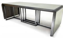 Donald Deskey MODERNIST ART DECO MIRRORED AND ALUMINUM EXTENDING DINING TABLE BY DONALD DESKEY - 4006667