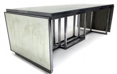 Donald Deskey MODERNIST ART DECO MIRRORED AND ALUMINUM EXTENDING DINING TABLE BY DONALD DESKEY - 4006668