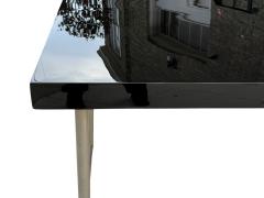 Donald Deskey MODERNIST BLACK LACQUER ART DECO CHROME TUBULAR FRAME PARTNERS DESK - 4398544