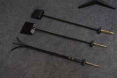 Donald Deskey Mid Century Modern Polished Brass and Iron Fireplace Tool Set by Donald Deskey - 4452912