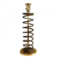 Donald Deskey Pair of Brass and Steel Coil Spring Lamps in the Manner of Donald Deskey - 2531131