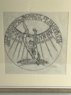 Donald Harcourt De Lue Drawing of 150th Anniversary Medal for The National Academy of Design - 3016846