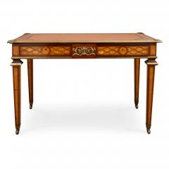 Donald Ross Antique parquetry ormolu and leather bureau plat by Ross - 3159914