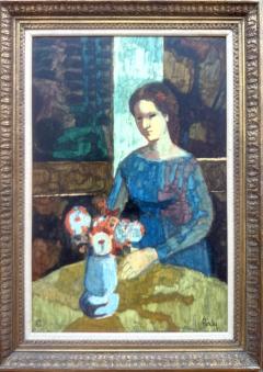 Donald Roy Purdy Woman in Blue with Flowers  - 4807603