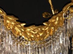 Dor Bronze Louis XVI Style Crystal Ribbon Tassel Drapery Chandelier - 2490622