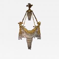 Dor Bronze Louis XVI Style Crystal Ribbon Tassel Drapery Chandelier - 2492317