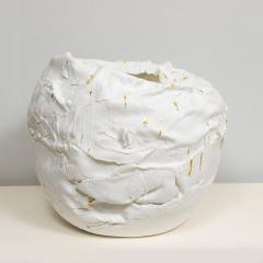 Dora Stanczel French Bespoke Sculptural Vase with Gold by Ceramicist Dora Stanczel - 4093859
