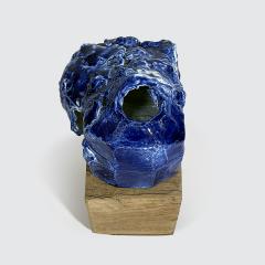 Dora Stanczel REFUGE BLUE porcelain and wood sculpture - 3541426
