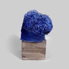 Dora Stanczel REFUGE BLUE porcelain and wood sculpture - 3541427
